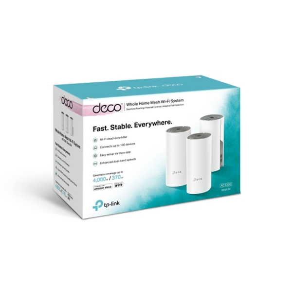 TP-Link Deco E4(3-pack) - AC1200 Whole Home Mesh Wi-Fi System