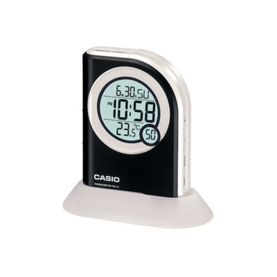 Casio Pq75-1df Multi Function Digital Thermometer Table Top Alarm Clock- Black (PQ751DF)